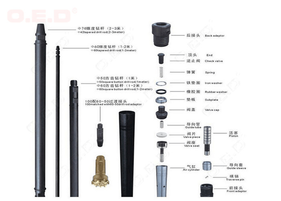 BR COP type Carbide Drilling Tools , 45CrNiMov Dth Drill Rods